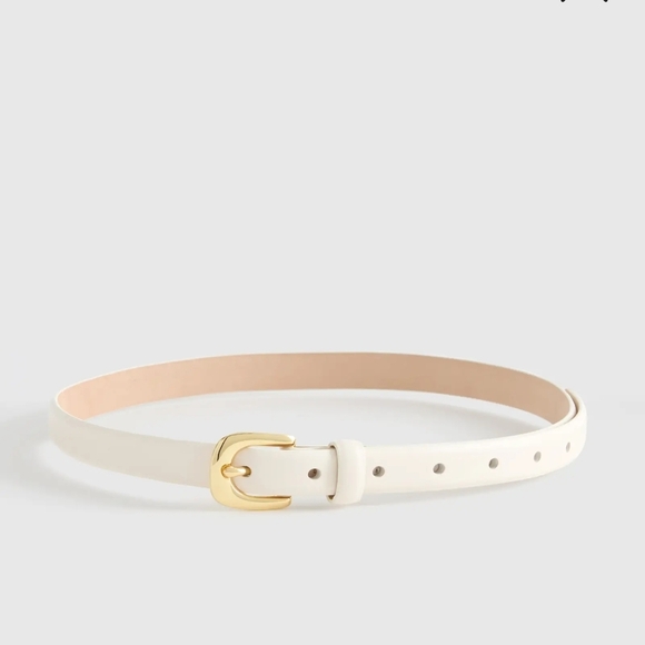 Quince Sofia European Leather Skinny Belt In Bone main image 11